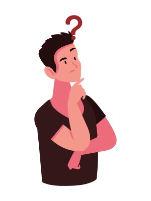 man thinking portrait illustration isolated